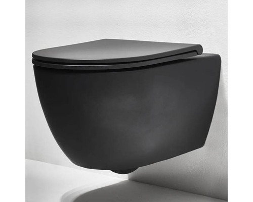 Унитаз подвесной Simas Trevi 56х37 см безободковый черный матовый TRV18 nero matt