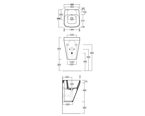 Раковина SIMAS Baden Baden 40х45х55 см белая F85/BB13bi