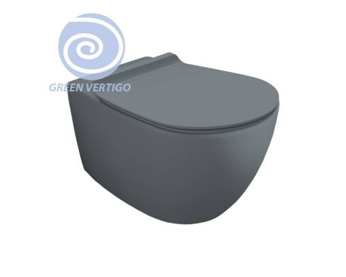 Унитаз подвесной Simas Vignoni Rimless Tornado 56х36.5 см cemento matt F85/VI18VERT cemento matt