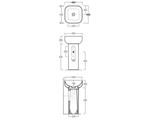 Раковина напольная Simas Balloon 45x45x65 см Mirto Matt F91/BA03 61/CN400 61