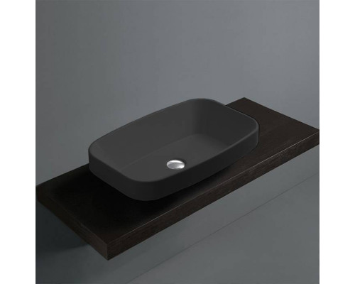 Раковина накладная SIMAS Baden Baden 60х38 см без отверстия nero matt BB11 nero matt