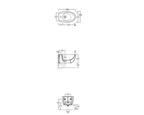 Биде подвесное Simas Bormio 54x35 см белое F85/BR19bi*1