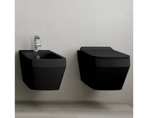 Унитаз подвесной SIMAS Baden Baden безободковый 56х36 см черный матовый F85/BB18nero matt