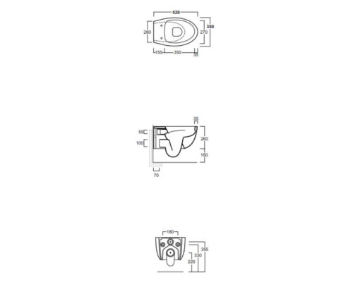 Унитаз подвесной Simas Bormio безободковый 52x35 см белый F85/BR18bi