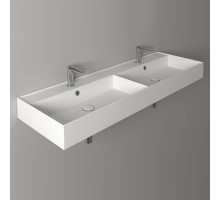 Раковина двойная Simas Agile 141х46 см 2 отверстия белая AG141D bi